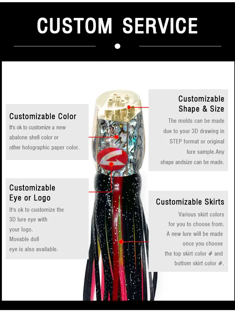 22cm 100g Saltwater Fishing Trolling Lures Heads Octopus Resin Head Sea