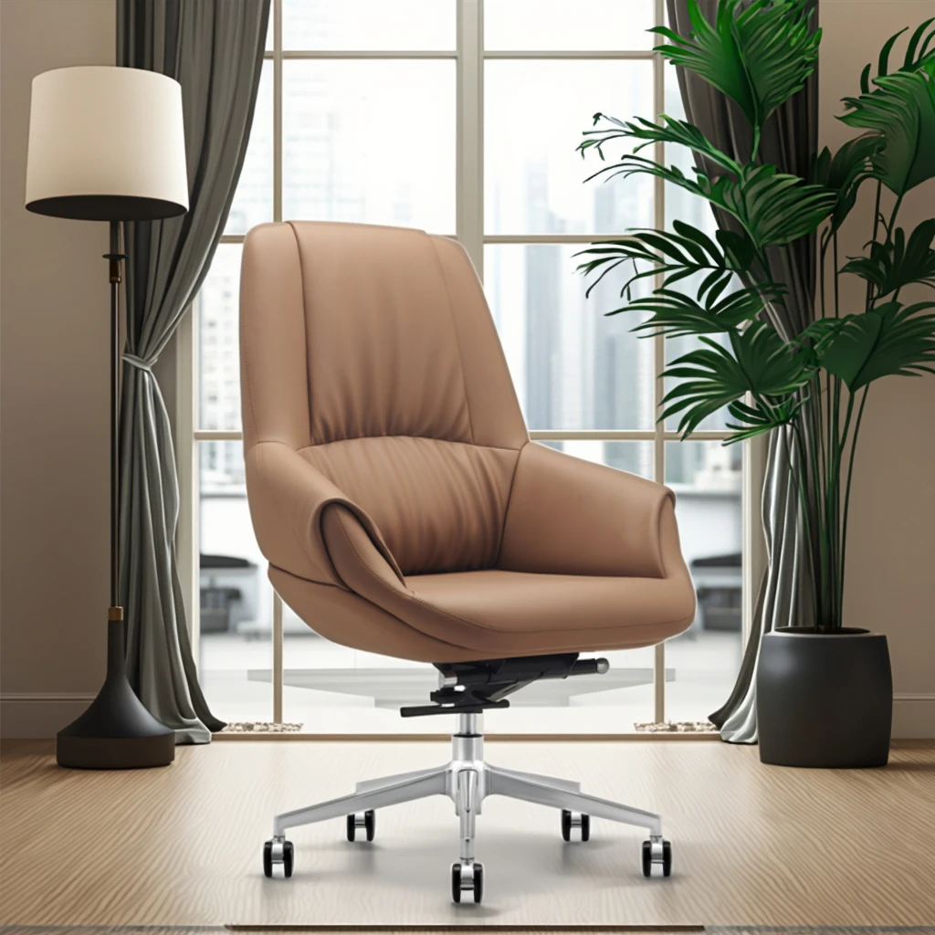 Modern Ergonomic Leather Dining Chair Commercial Grade 3