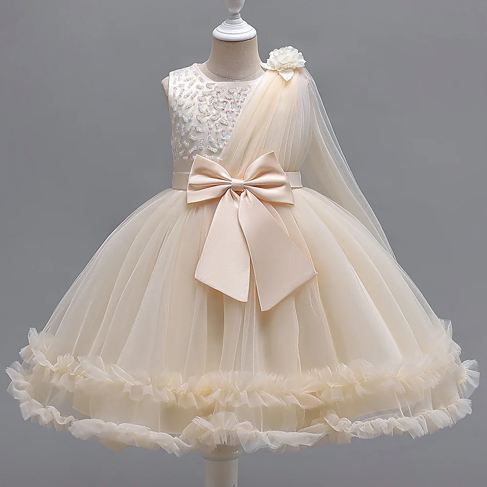 Girls Tulle Dresses Kids Wedding Tutu Princess Elegant Party Prom Dress Children Communion Evening Clothes 1