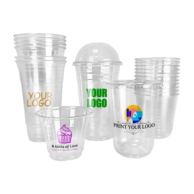 Manufacturers Price Custom Print 7 10 12 16 20 24 oz Coffee Beer Party Pla  Pet pp Hard Cups Plastic Cup with logo