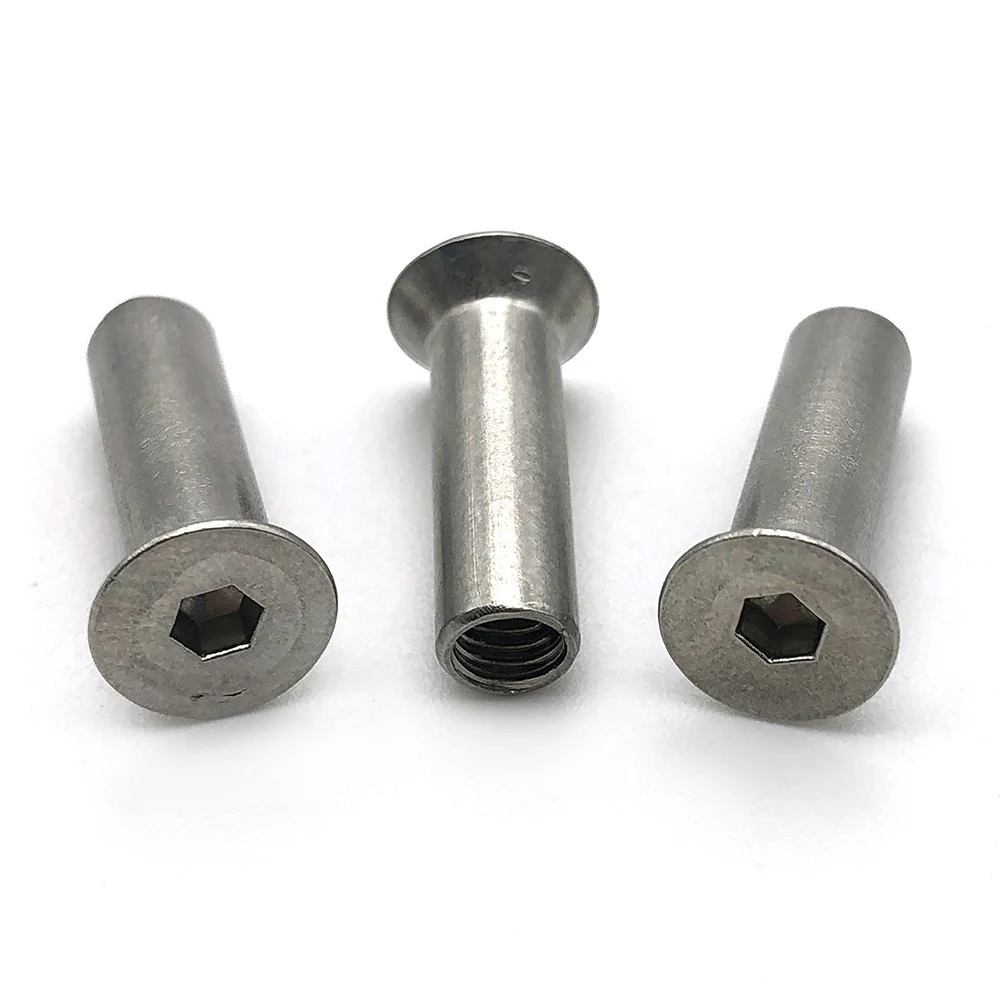 Fabriek Direct M6 M8 M10 1/4-20 Vernikkeld Platte Kop Hex Socket Mouw Moer