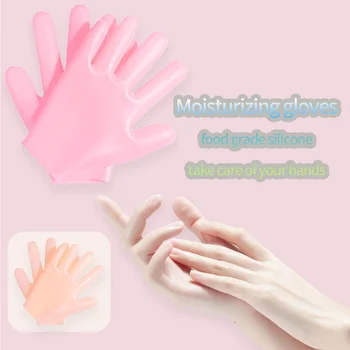 Soft Silicone Moisturizing Gel Spa Hydrating Gloves Aloe Lotion Gloves for Repairing Dry Crack Softening Rough Skin