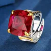 adjustable size Red corundum ring