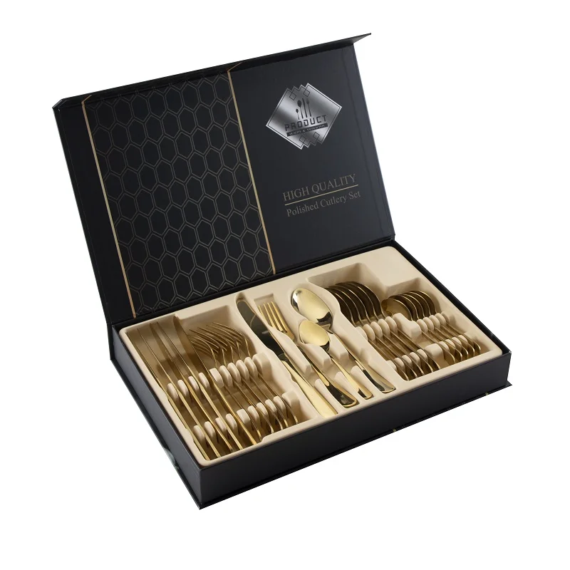 Reusable Restaurant Stainless Steel Bulk Gold Pvd Coating Cutlery