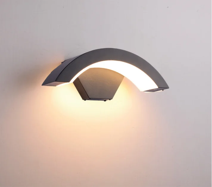 led outdoor waterproof human body induction wall lamp courtyard simple creative outdoor balcony door moon shaped wall lamp