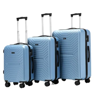 Factory 20/24/28 Inch Unisex Boarding Luggage Sets Light Weight ABS PC Spinner Suitcases TSA Combination Carry-On