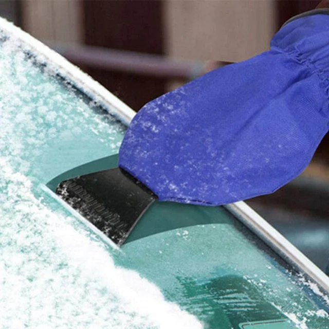 Водонепроницаемый очиститель лобового стекла и скребок для льда автомобиля с теплыми толстыми флисовыми нарукавниками