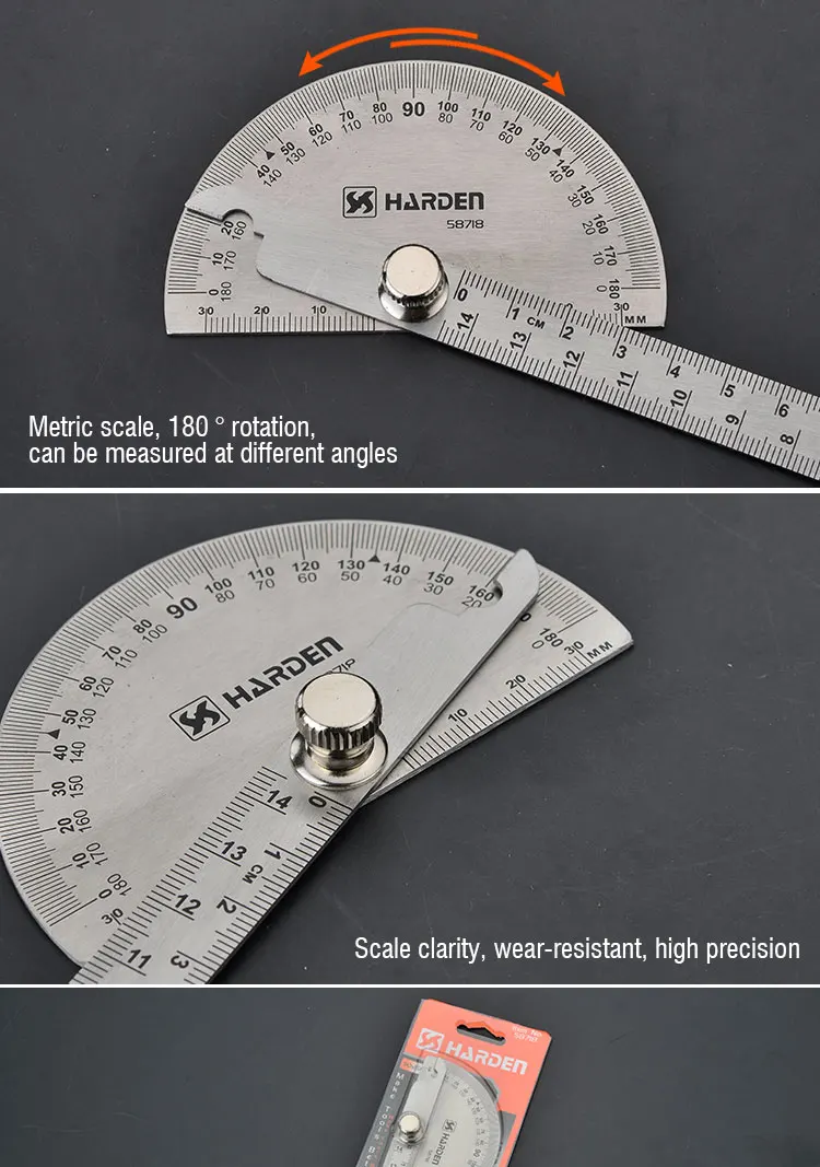 High Quality Metal Stainless Steel Universal Bevel Protractor Adjustable Square Ruler