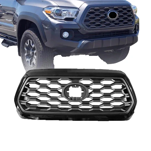 car body front bumper chrome upper grille silver mesh for TOYOTA tacoma 2016-2023