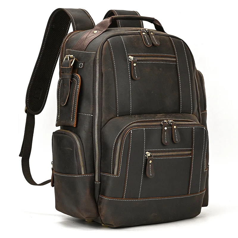 LUUFAN Genuine Leather Backpack For Men - Slim Laptop Daypack, USB Charging, Travel Business Bag - View #10