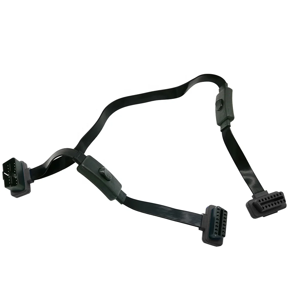 24v Obd Cable 1 Male To 2 Female Flat Cable With 2 Switches Control