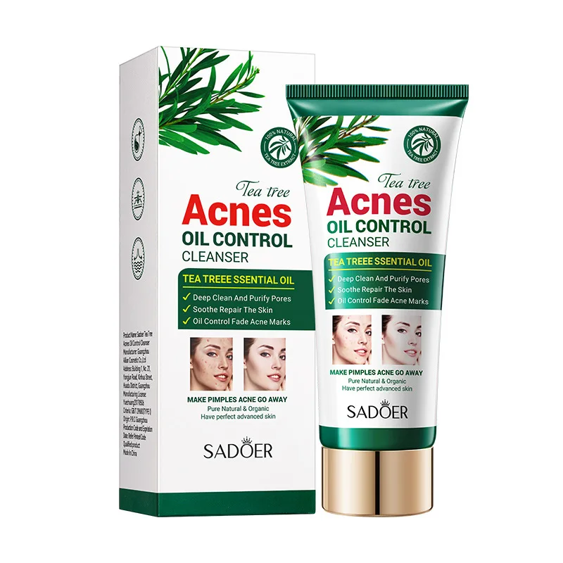 New Arrival SADOER Tea Tree Acne Removing and Oil Control Facial Cleanser