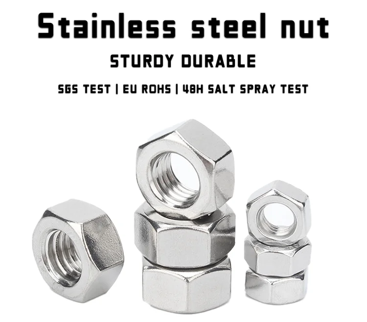 Nylon Locking Nut M6 M8 M24-Stainless Steel Hexagonal Nut with Galvanized Zinc Plated Polished Waxed Finish Mining ISO Standard manufacture