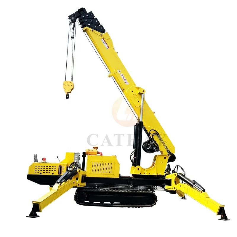 1.2T 2T 3T 5T Small High Performance Lifting Spider Machine Mobile Crane