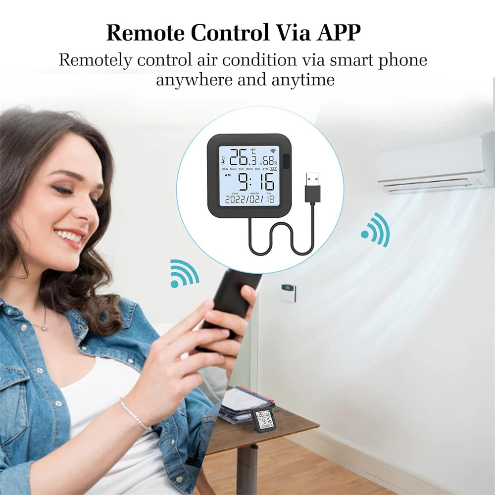 Emylo Wifi Ir Remote Control With Temperature And Humidity Sensor,Wifi