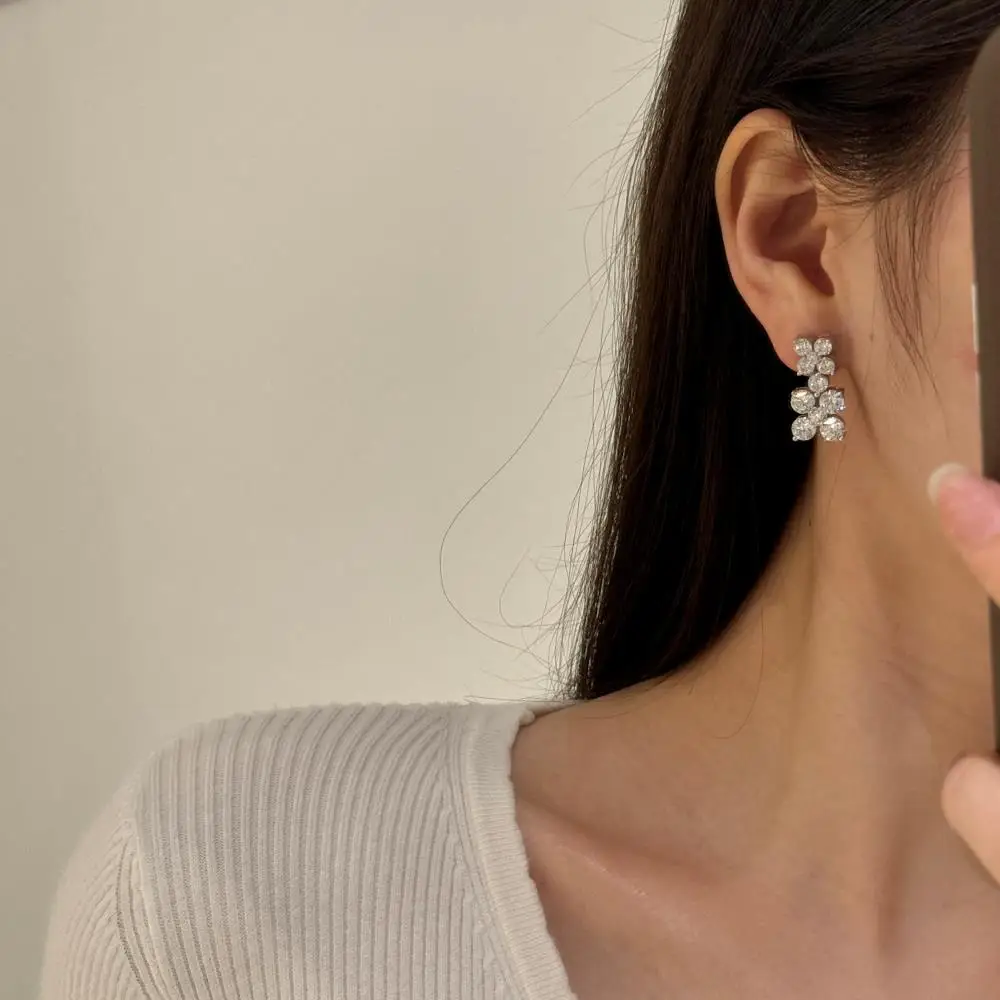 KAKODIY new design high-end quality 925 sterling silver deciduous 5A cubic zirconia earrings detail 10
