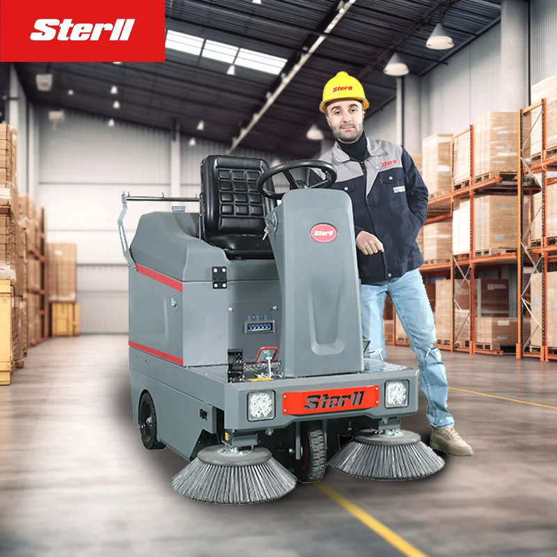 Sterll Battery Powered Ride On Park Road Floor Sweeper Mini Cleaning Sweeper Industrial Floor Sweeper Machine