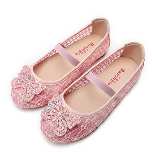 High Quality Fashion Mesh Breathable Bow Flat Comfortable Casual Shoes for Girls