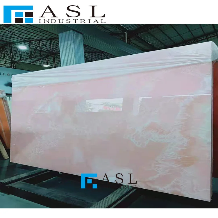 Factory direct large Italy pink color onyx marble slab pink flooring  south african pink onyx  bathtub tile