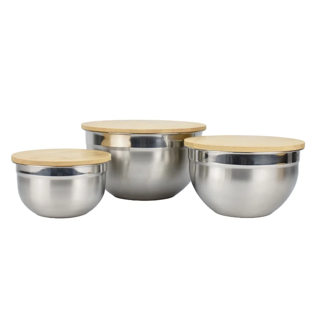 1pc Stainless Steel Mixing Bowl With Scale Measurement And Salad Bowl