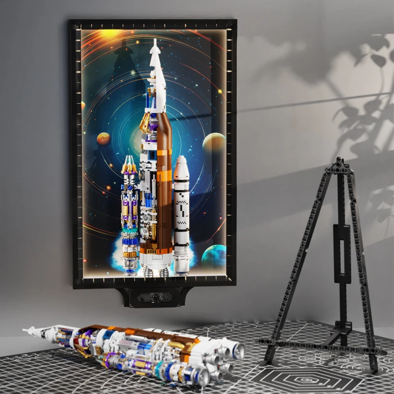 23021 Space Odyssey Rocket Series Home Decoration Painting ABS Plastic Toys Building Block CHINAROCKET With LED Light DIY Bricks