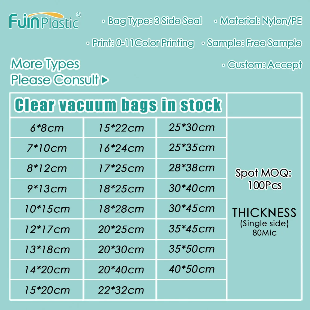 Vacuum Seal Bag With Logo Vacuum Plastic Bag For Food Storage Packed