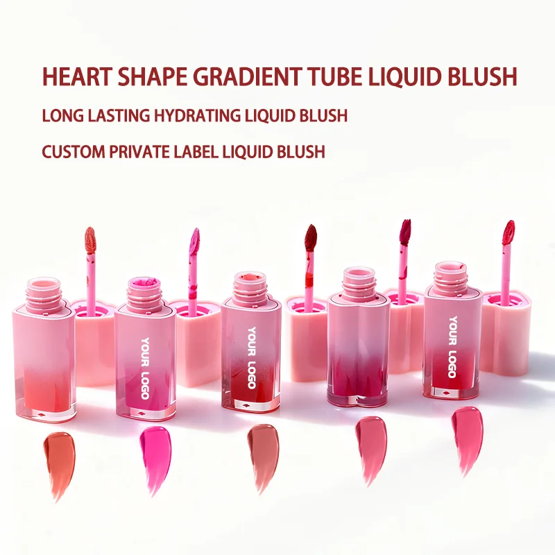 product highly pigmented heart shape liquid blush gradient tube long lasting private label face cheek tint wholesale-8