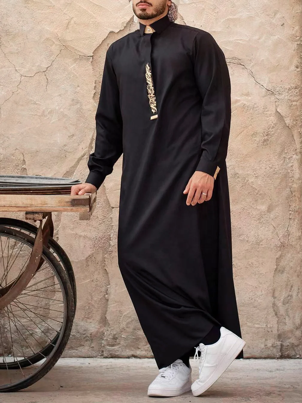 Robe Traditionnelle Homme Djellaba - Style Arabe Kandoura/thobe, Manches Longues, Pour Ramadan Ou Occasion