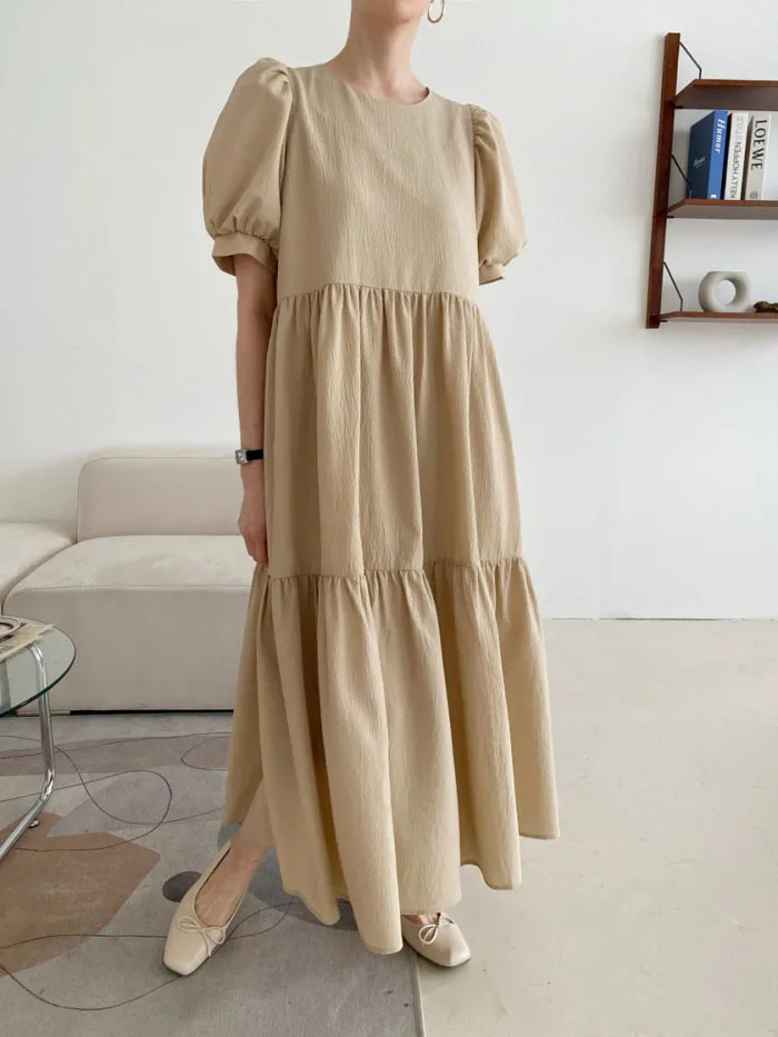 【韓国人気★RECTO】SUMMER KNIT DRESS ピーチベージュ NM-PRC-85-DRS-24-MAR-3608-