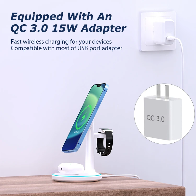 Best Selling Products 2023 Charger Mobile Phone Universal Qi 3 In 1