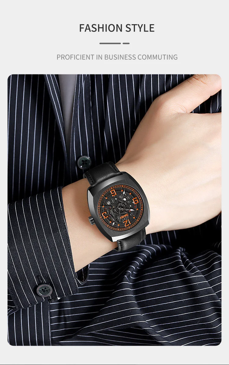 Skmei 9336 elegance guangzhou man quartz watch new arrival Genuine Leather band waterproofing Chronograph Casual watch supplier