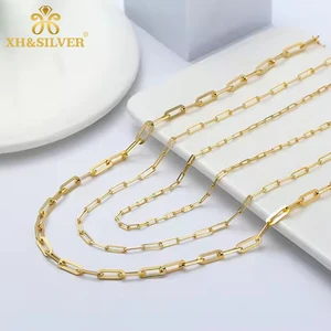 American and European New Styles 12mm Gold Silver Plated 925 Sterling Silver Italian Jewelry Curb Paperclip Necklace for Women