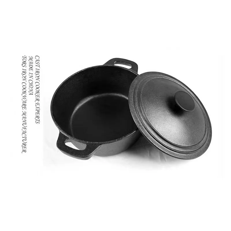 Amazon Basics Preseasoned Dutch Oven With Dual Handles Cast Iron Pot