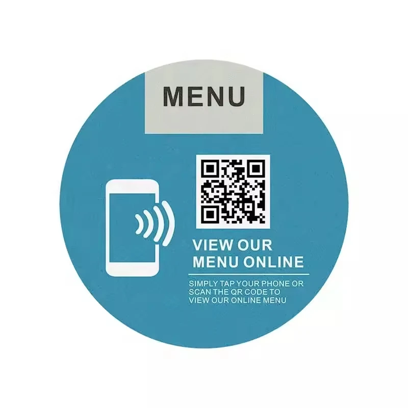Custom Qr Code Epoxy Nfc Tag Sticker Payment 13.56MHZ Programable Chip PVC Coin Mini Small Label RFID Nfc Qr Code Stickers
