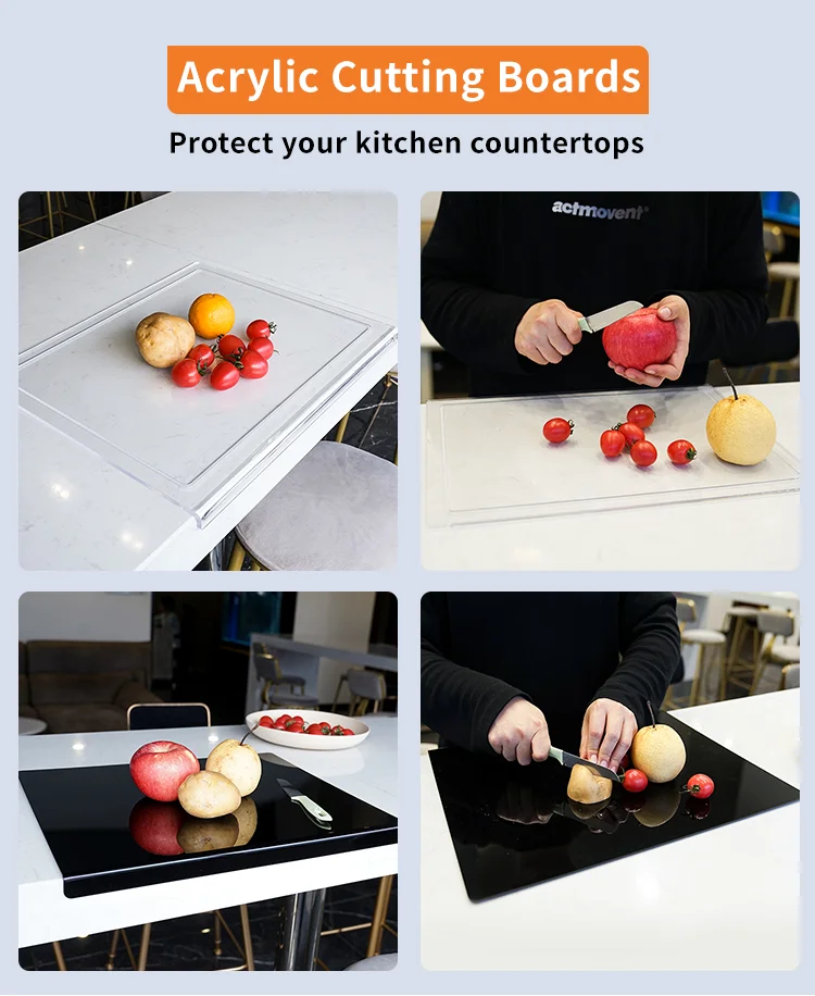 Custom Professional Clear Acrylic Cutting Board For Kitchen Hot Sale