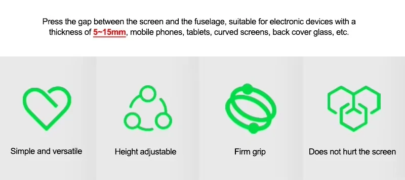 RELIFE RL--008A Adjustable LCD Screen Fixing Clip Silicone Padded Phone Screen Pressure Clamp Non-scratch Fixture