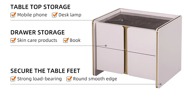 Allure Modern Style Interior Design Villa Bedroom Storage Mirrored Bedside Cabinet Bedroom Furniture
