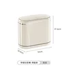 Narrow-slit trash can (spring-loaded design), off-white, wheel-free