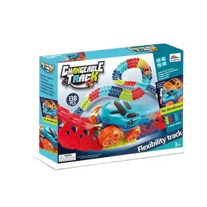 ITTL Newest Product 138 PCS DIY Flexible Rail Racing Car Electric Changeable Track Car Toy