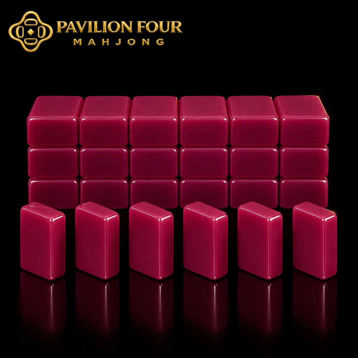 Luxury Rose Red Acrylic American Mahjong Tiles Custom Laser Carving Personalized Logo Pattern Eco-Friendly Portable Mahjong