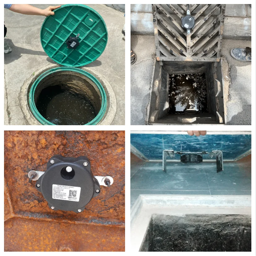 Dingtek Wireless IoT NB-IoT/Lorawan/Sigfox Manhole Cover Tilt Angle Sensors