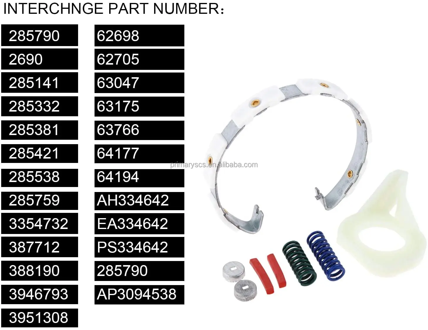 Original Washer Clutch Band Lining Kit For Ap3094538 Ps334642 285790
