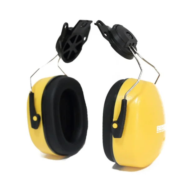 SNR28 NRR23 Customizable Color Noise Cancelling Reduction Yellow Earmuffs for Safety Helmet