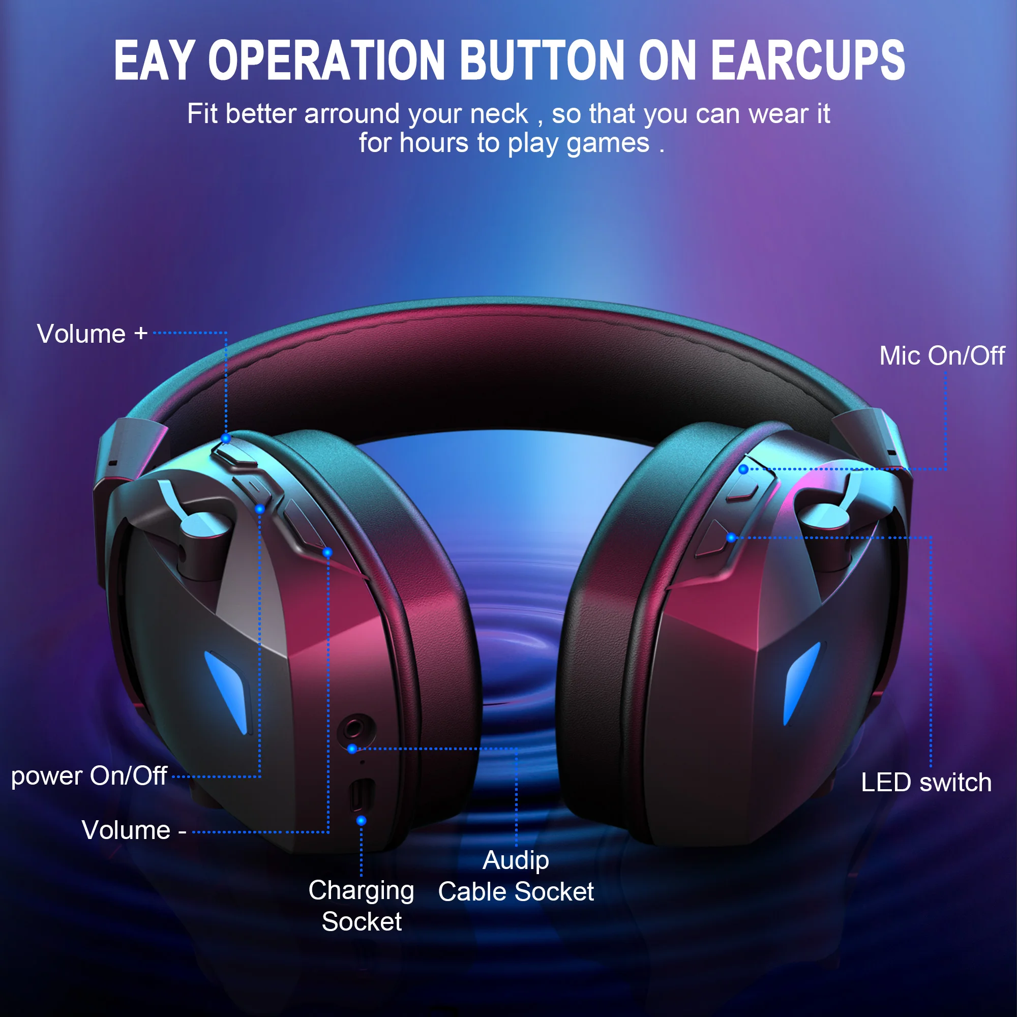 Internet Cafe 7.1 Channel Noise Cancelling Auriculares Wireless Gaming Computer Gamer Headset Gaming In-ear Headphones
