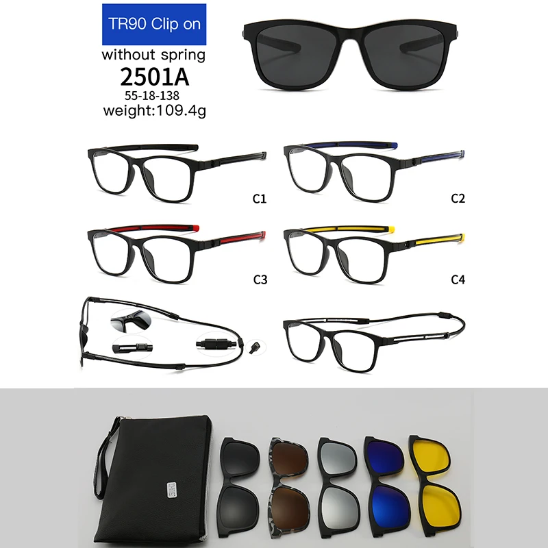 JIM HALO Occhiali da Sole Clip On Polarizzati Magnetici 5Pcs Telaio in