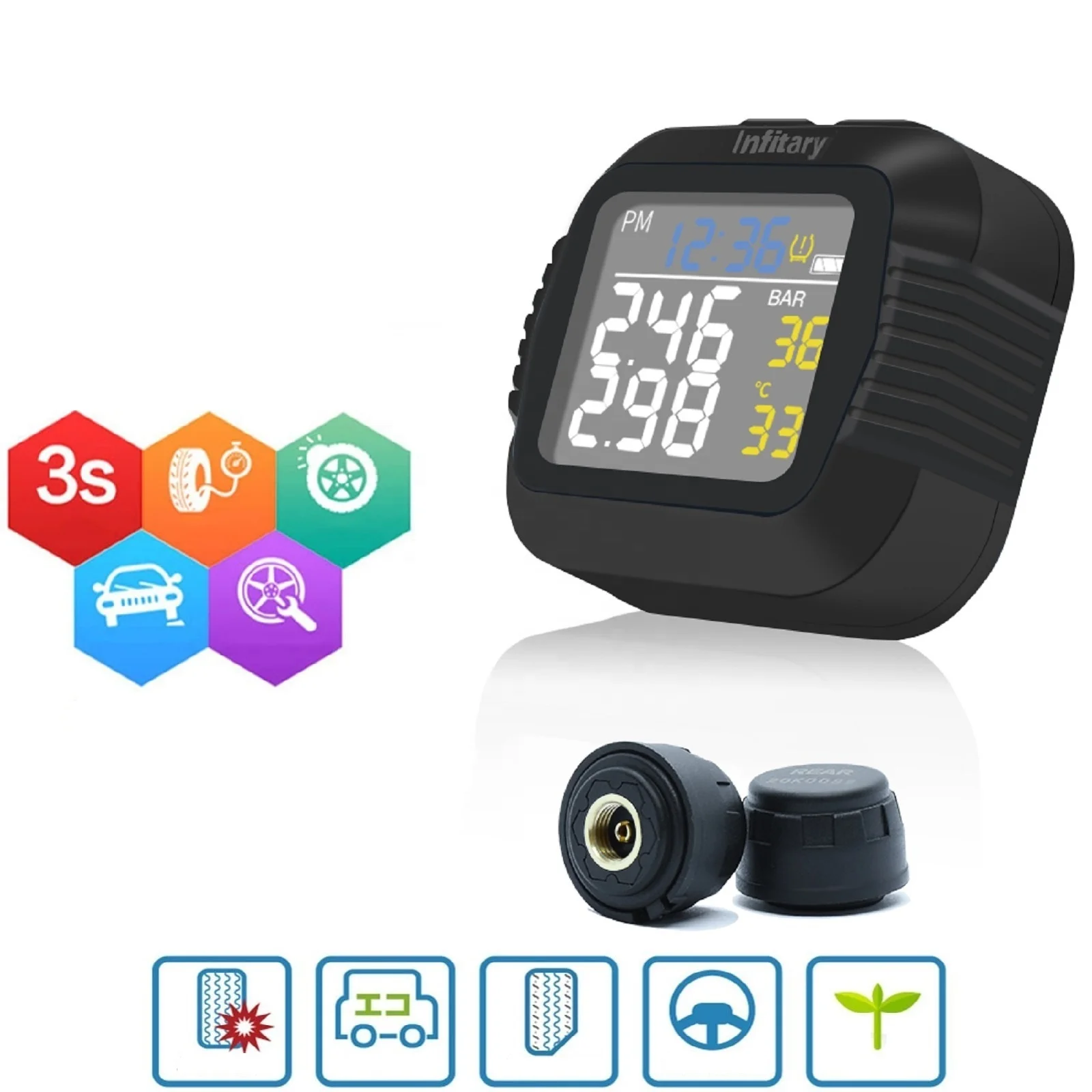 Автомобильный Универсальный датчик TPMS велосипед E-Bike мотоцикл