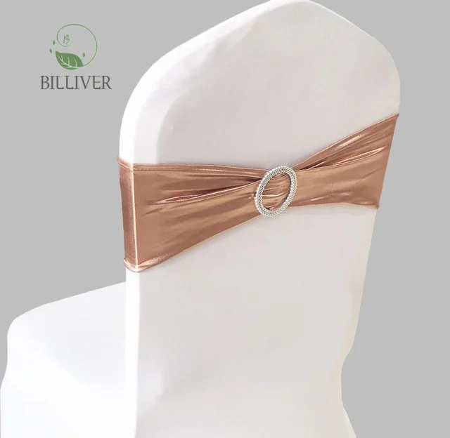 Welmatch Fasce Elasticizzate Per Sedie Con Fibbia – Colore Oro, Perfette Per Matrimoni, Banchetti E Feste. Decorazione Elegante E Rapida!