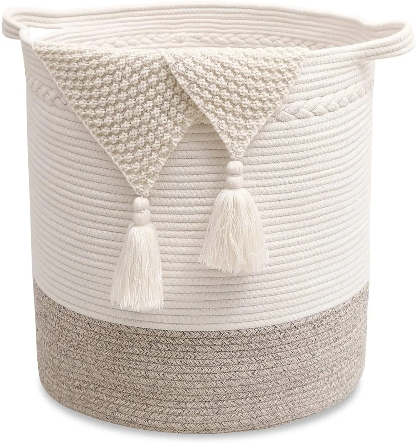 Details about   2pcs Cotton Woven Baby Laundry Basket Container for Blankets Toys Storage L/S