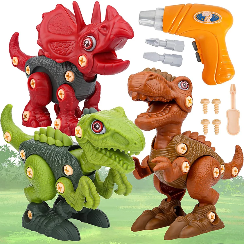 Simulation Dinosaur Diy with Electric Drill Assemble Dinosaur Toy Take Apart Assembly Dinosaur Toy