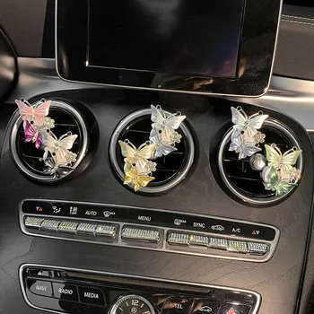 Amazon Hot Selling PVC Butterfly Car Air Freshener Aromatherapy Diffuser with Vent Clip Fragrance Scents for Auto Car